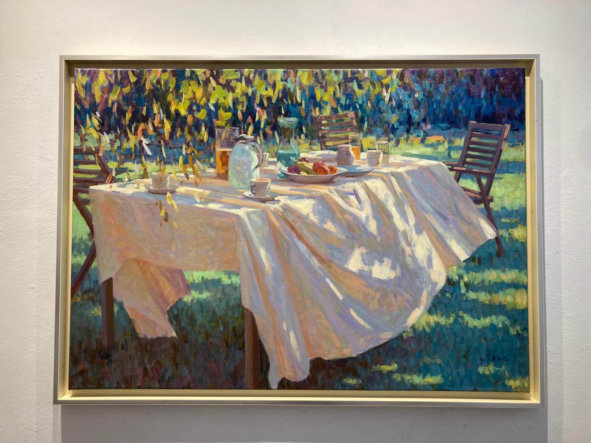 Herfstzon Autumn Sun Oil Painting on Canvas Linen Still Life Table  In Stock For Sale 6