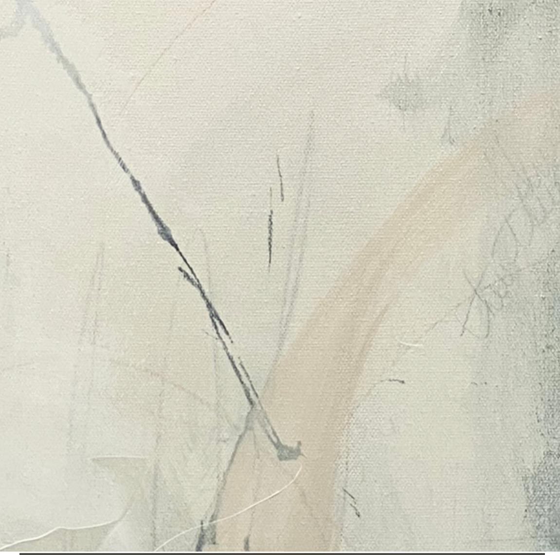 Articulado 5, abstracto contemporáneo, verde mar, tostado, blanco 24x24 pulgadas en venta 5