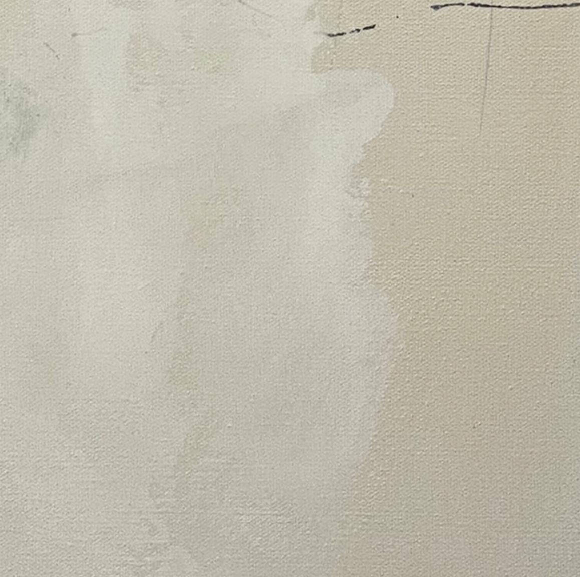 Articulate 6, abstrait contemporain, neutre, écume de mer, rotin, blanc 61 x 61 cm en vente 4