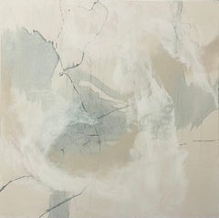 Articulate 6, astratto contemporaneo, neutro, verde acqua, marrone, bianco 24x24 pollici