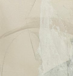 Articulado 7, abstracto contemporáneo, verde mar, tostado, blanco 24x24 pulgadas