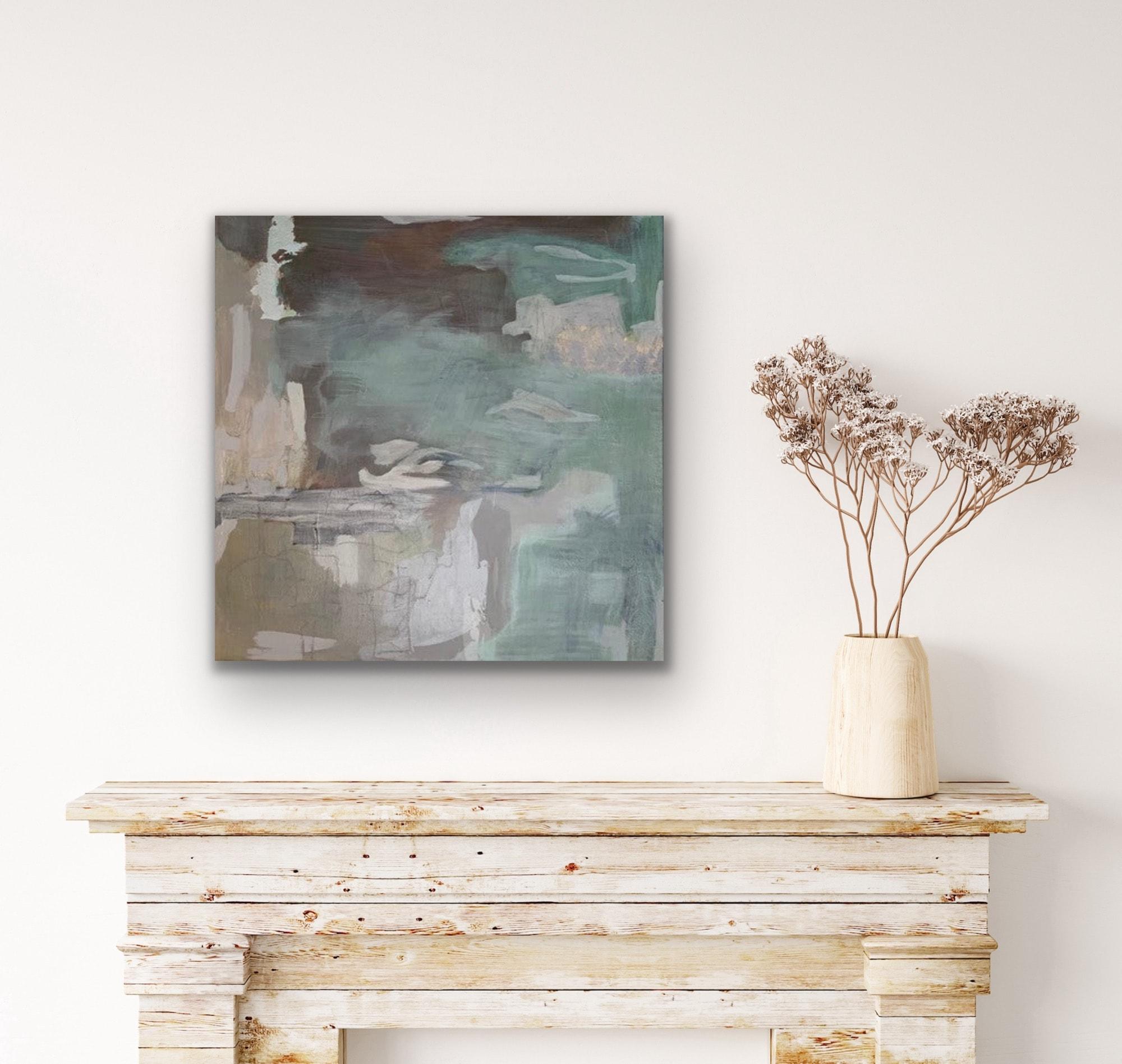 Bay Area 6, Greene & Greene neutro, astratto, espressionismo acqua - Painting Impressionismo astratto di Juanita Bellavance 