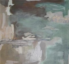 Bay Area 6, neutral green, abstract, expressionism water 