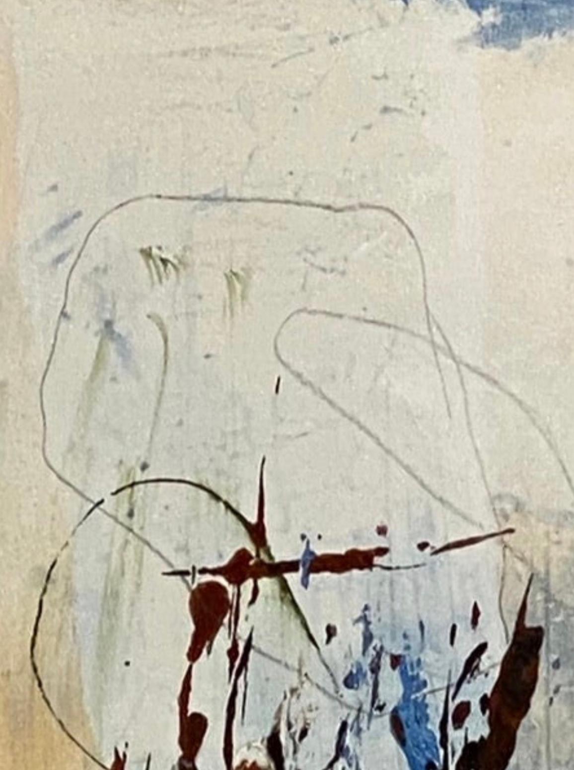 Verano en Blue Ridge, Impresionismo contemporáneo, azul, blanco, verde, sobre papel - Painting de Juanita Bellavance 