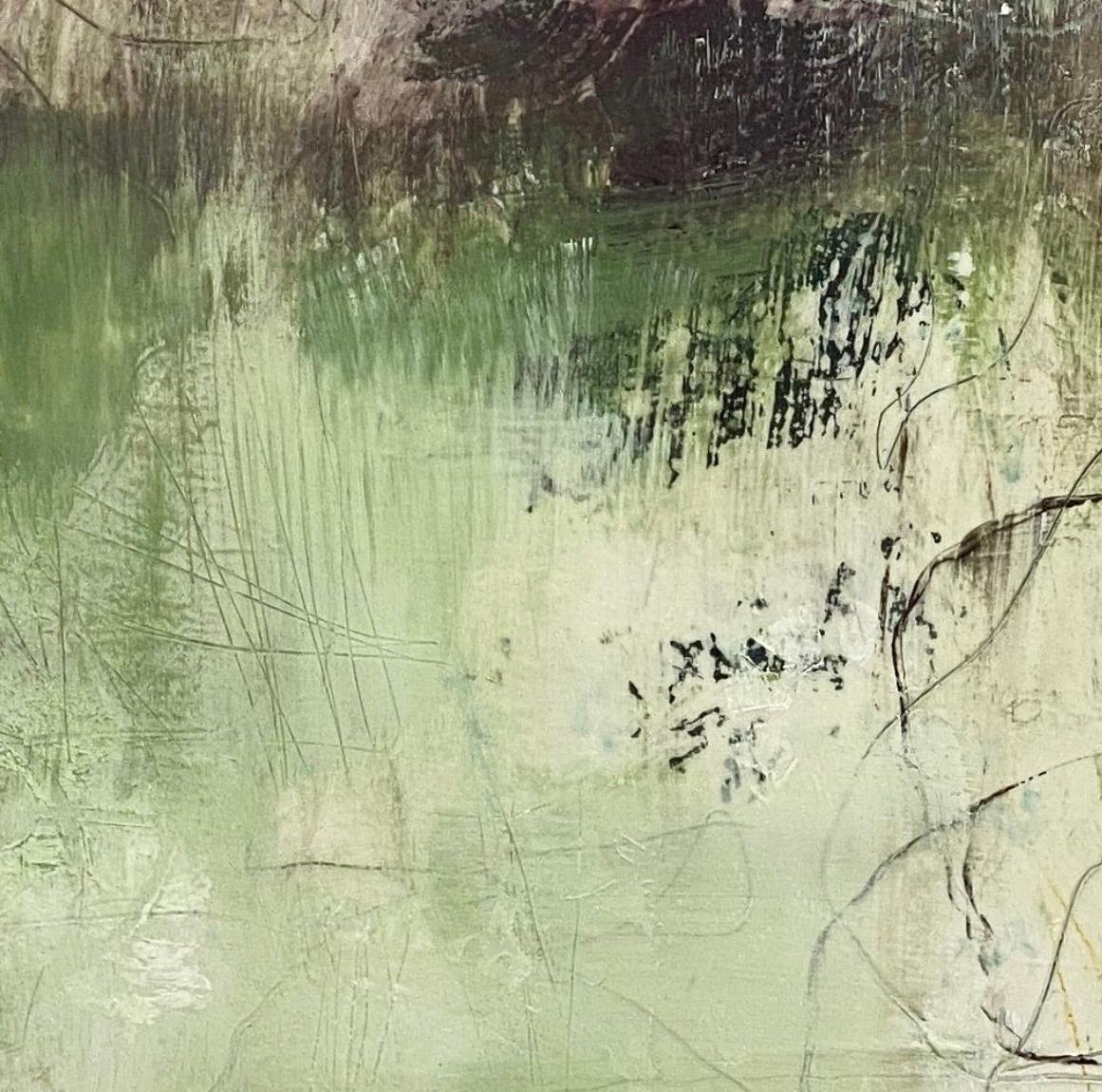 Breeze, Contemporary landscape, light green, 2020, Acrylic on canvas 8