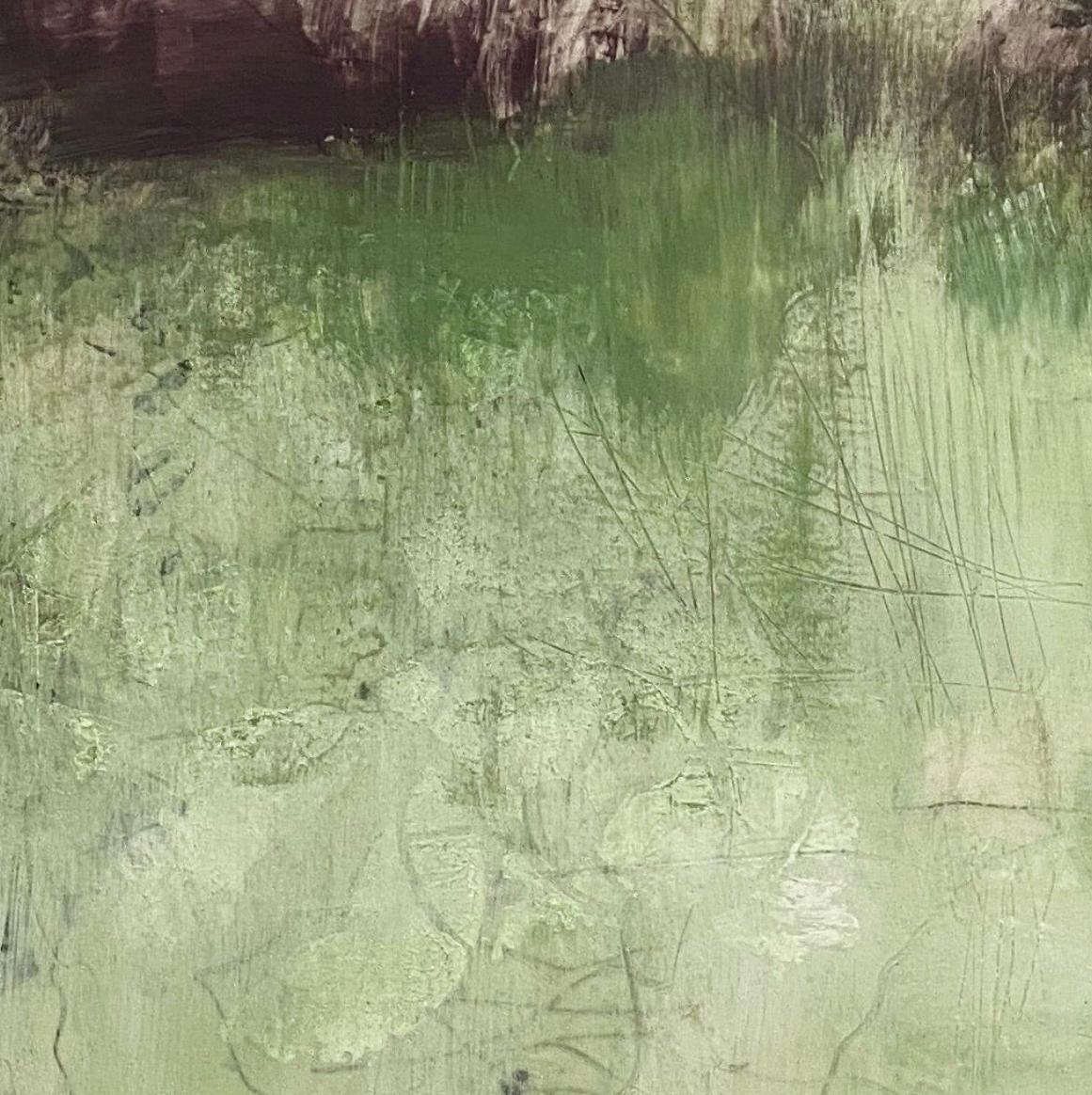 Breeze, Contemporary landscape, light green, 2020, Acrylic on canvas 9