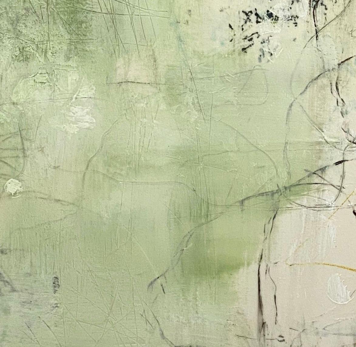 Breeze, Contemporary landscape, light green, 2020, Acrylic on canvas 10