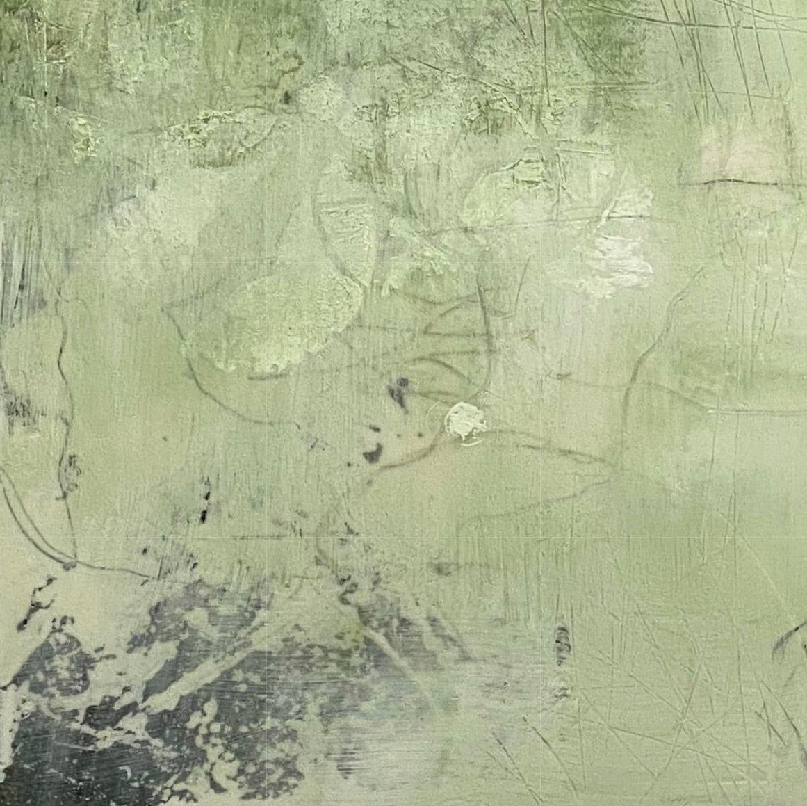 Breeze, Contemporary landscape, light green, 2020, Acrylic on canvas 11