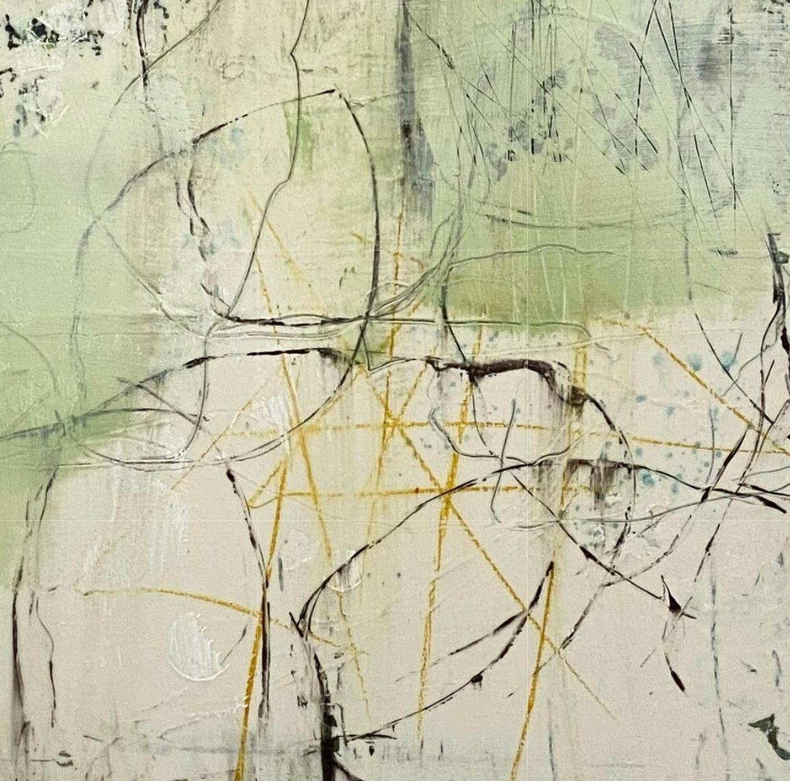 Breeze, Contemporary landscape, light green, 2020, Acrylic on canvas 12