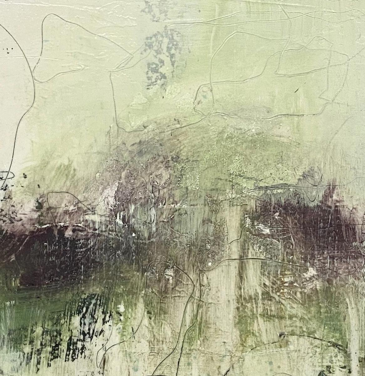 Breeze, Contemporary landscape, light green, 2020, Acrylic on canvas 1