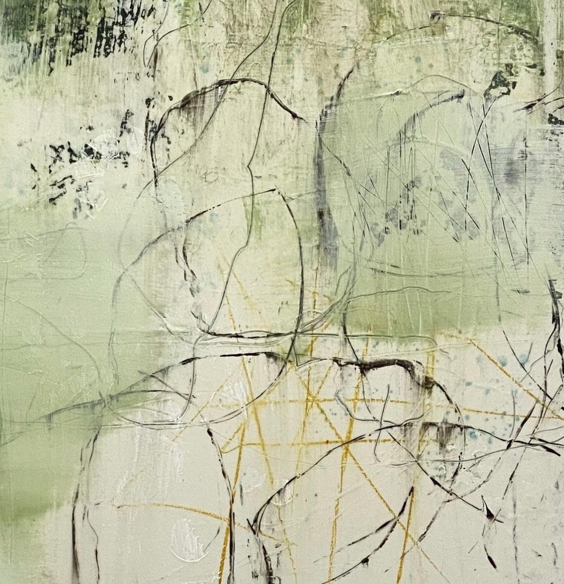 Breeze, Contemporary landscape, light green, 2020, Acrylic on canvas 2