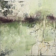 Breeze, Contemporary landscape, light green, 2020, Acrylic on canvas