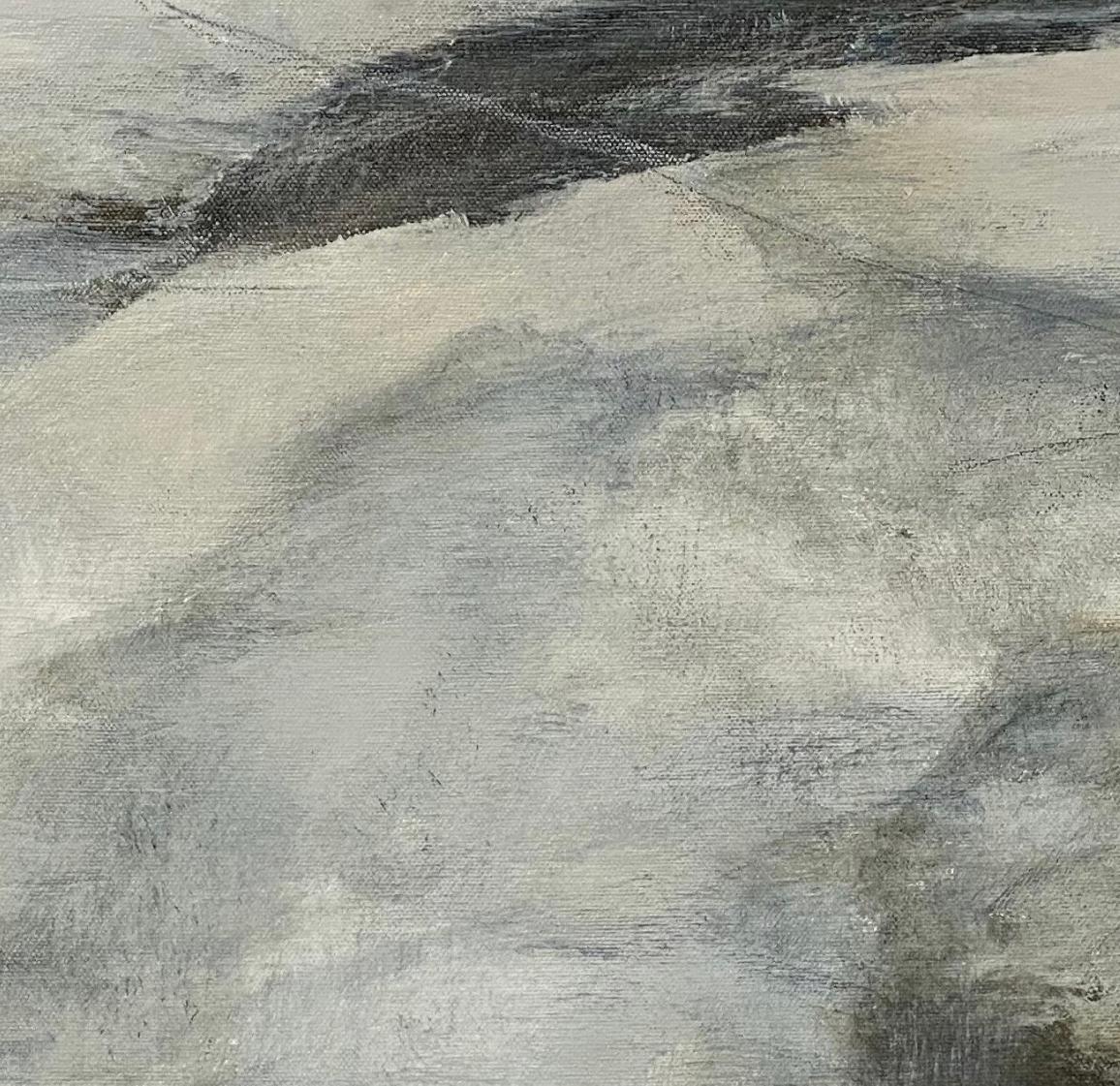 Changing terrain, neutral, white contemporary landscape painting 1