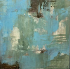 Down home, Contemporary abstract, teal, green, brown, white