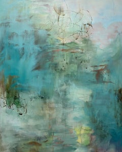 Essence, Contemporary landscape, blue, green, 2020, Acrylic on canvas