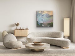 Glow 2, paesaggio fantastico, rosa, blu, luminoso, tramonto, cascata