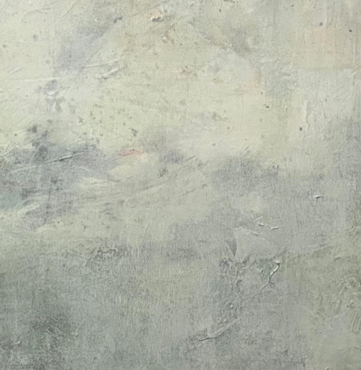 It was a misty day, Contemporary landscape, seafoam, ethereal abstract,   For Sale 4