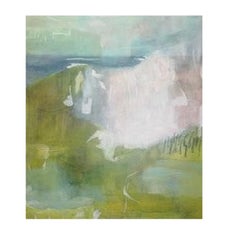 Natural Wonder 1, 2019, abstract expressionism, landscape, green, blue, pink