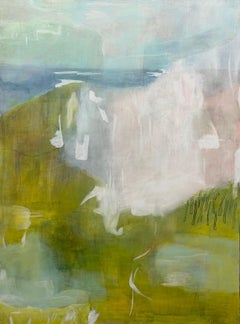 Natural Wonder 1, 2019, expresionismo abstracto, paisaje, verde, azul, rosa