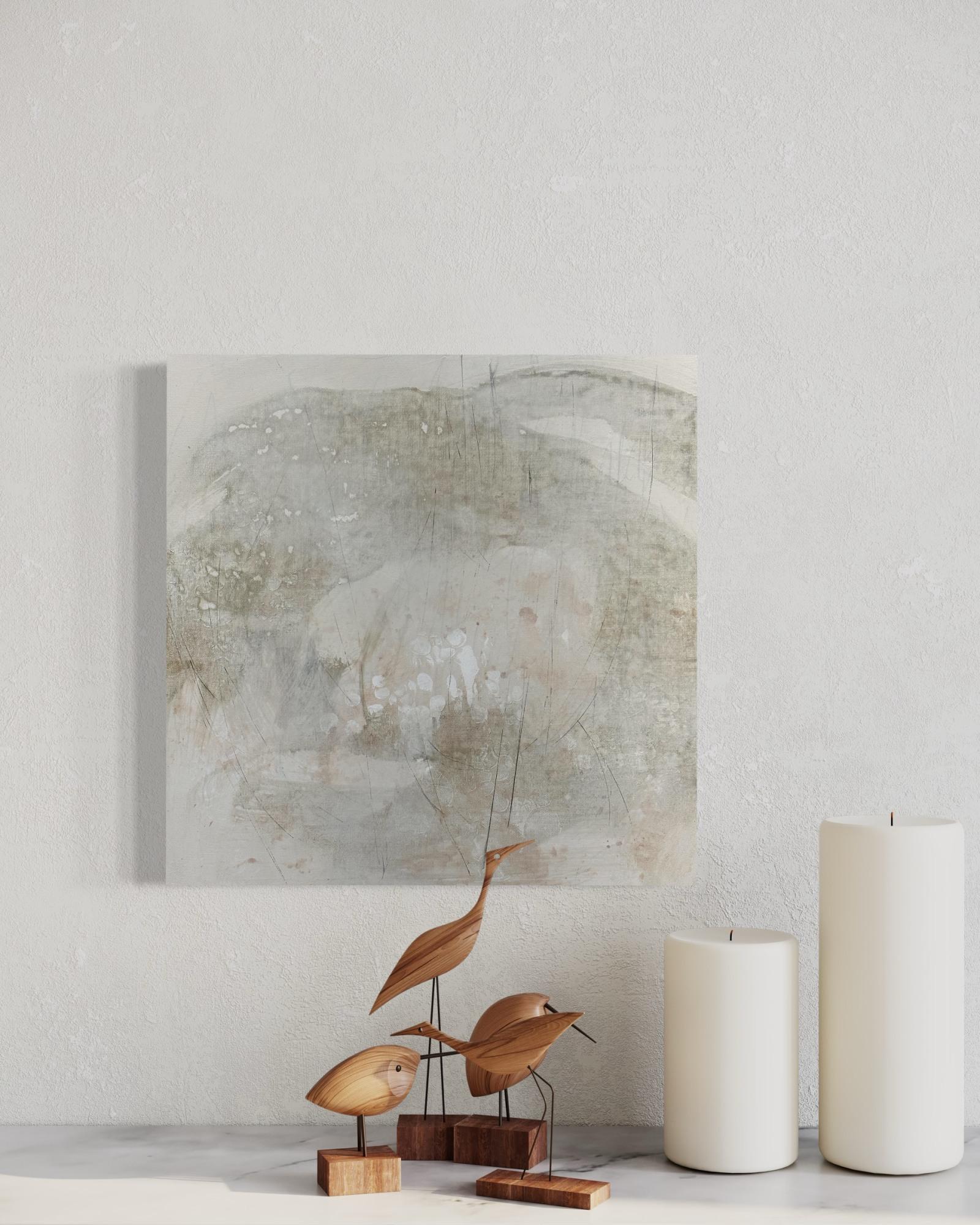Organico 3, 2023, Neutro, terroso, espressionismo astratto - Abstract Painting Grigio di Juanita Bellavance 