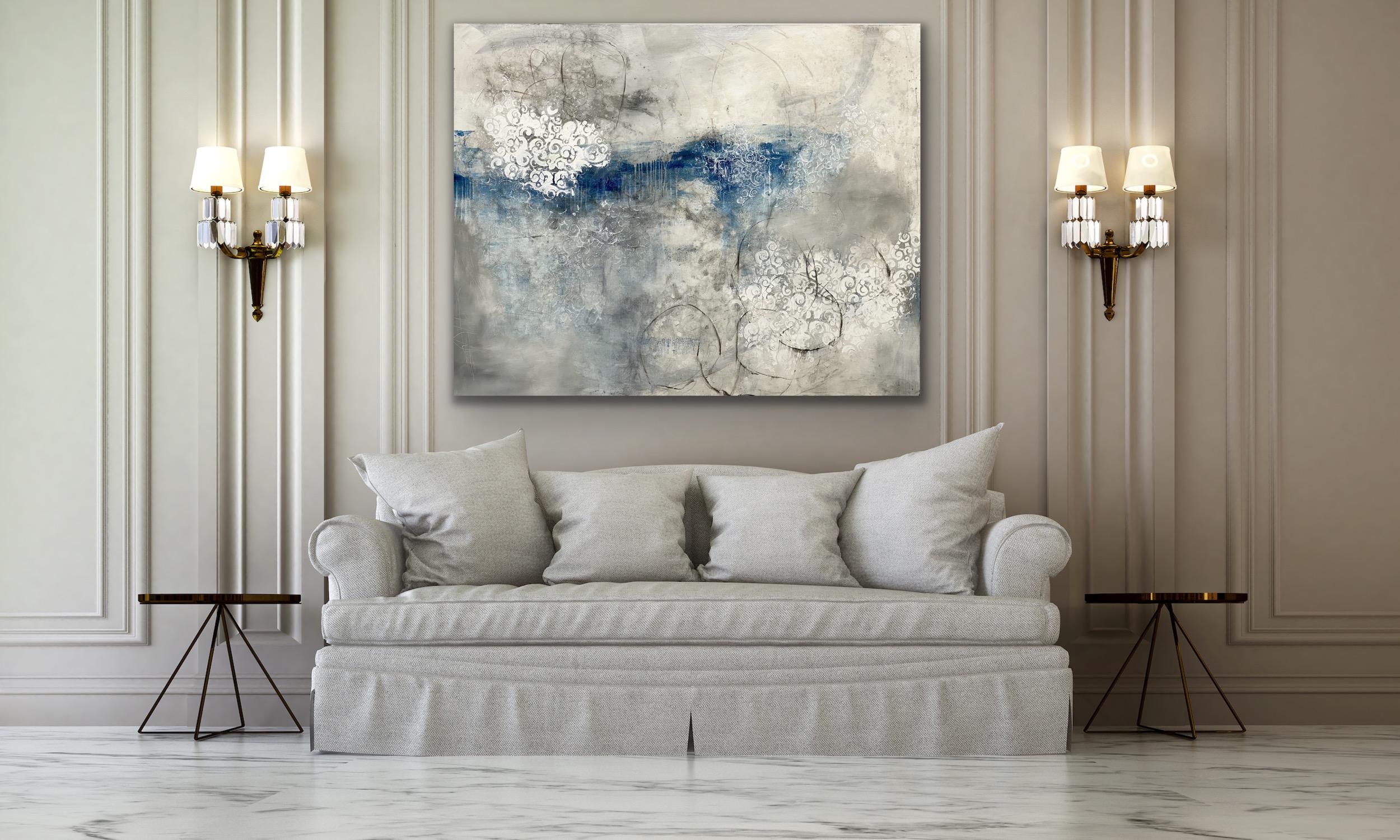 Pool of tranquility,  Contemporary seascape, blue, ocean, 2020, Acrylic on canva 1
