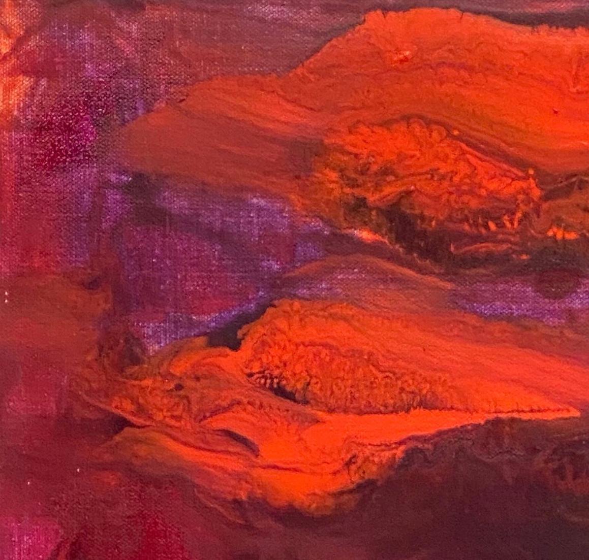 Sailor's delight, pittura contemporanea con rossi, arancioni e violetti in vendita 5