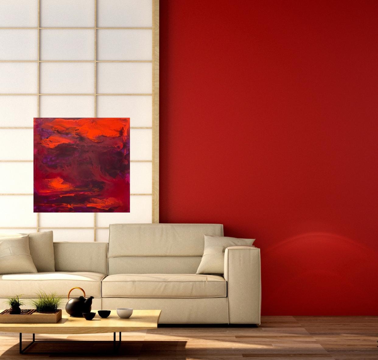 Sailor's delight, Contemporary painting with bold reds, oranges and violets 10