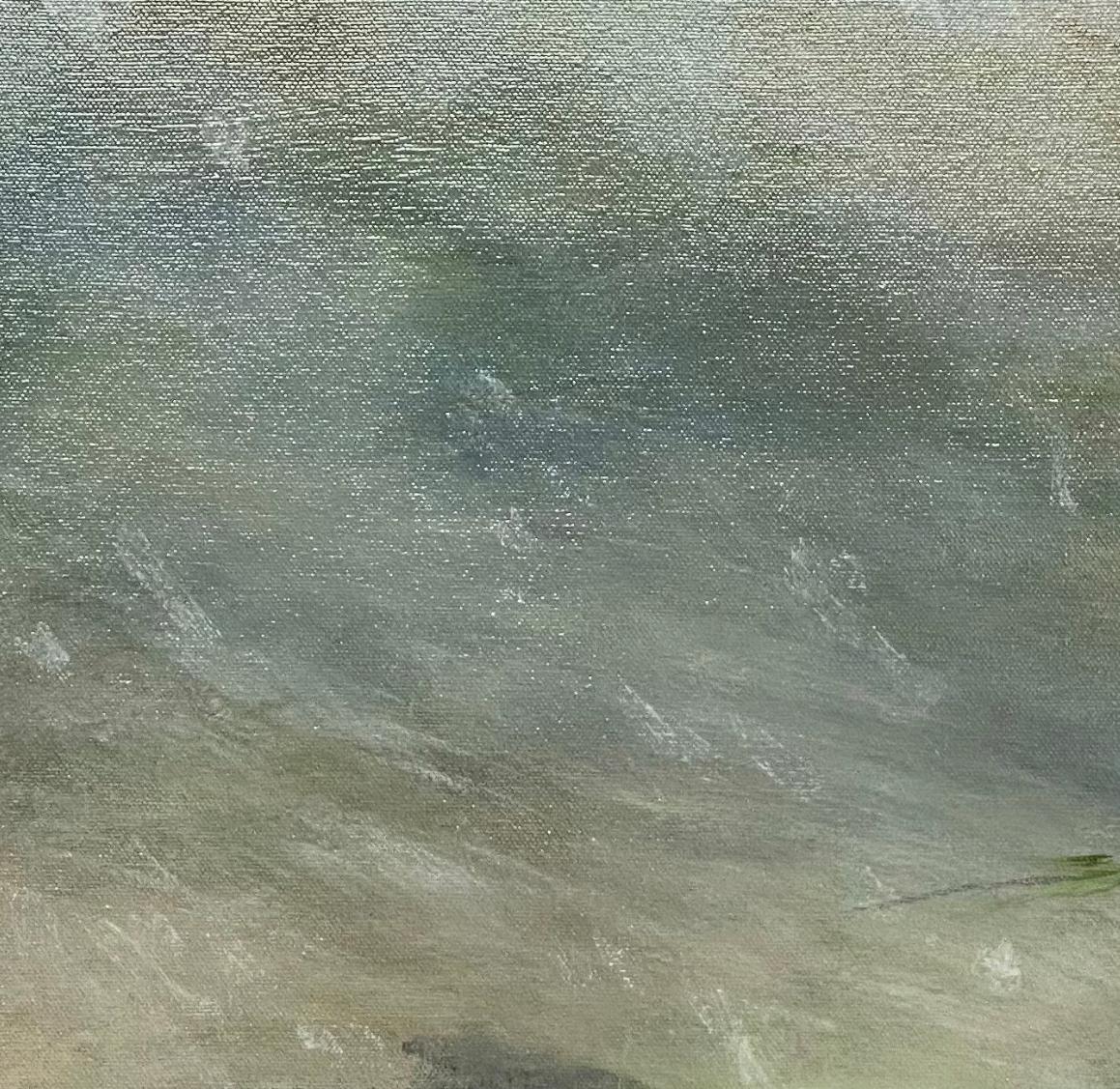 Frühlingsfreude, blau, grün, neutral, zeitgenössische Landschaft, 2021, Acryl (Abstrakter Impressionismus), Painting, von Juanita Bellavance 