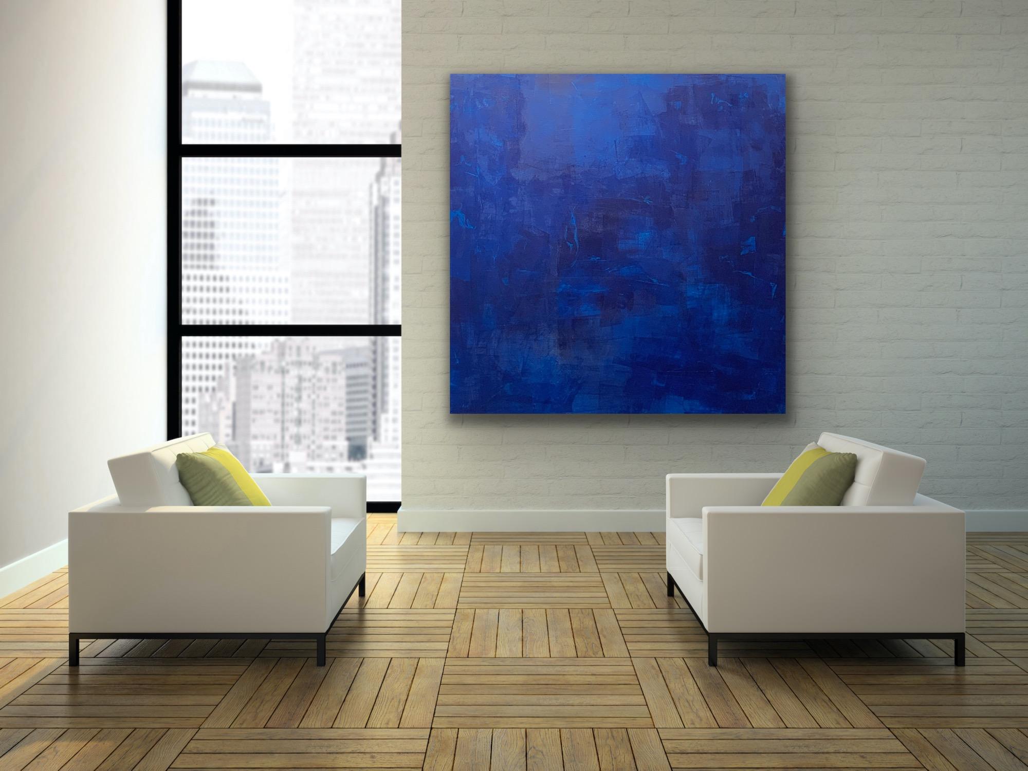 The deep sea, Contemporary ocean, dark blue, ocean essence, Florida art For Sale 5