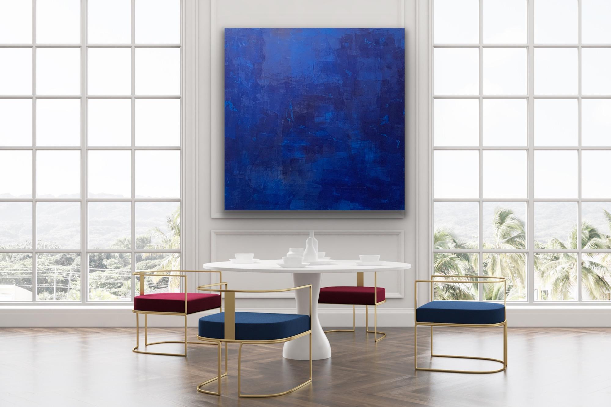 The deep sea, Contemporary ocean, dark blue, ocean essence, Florida art For Sale 7
