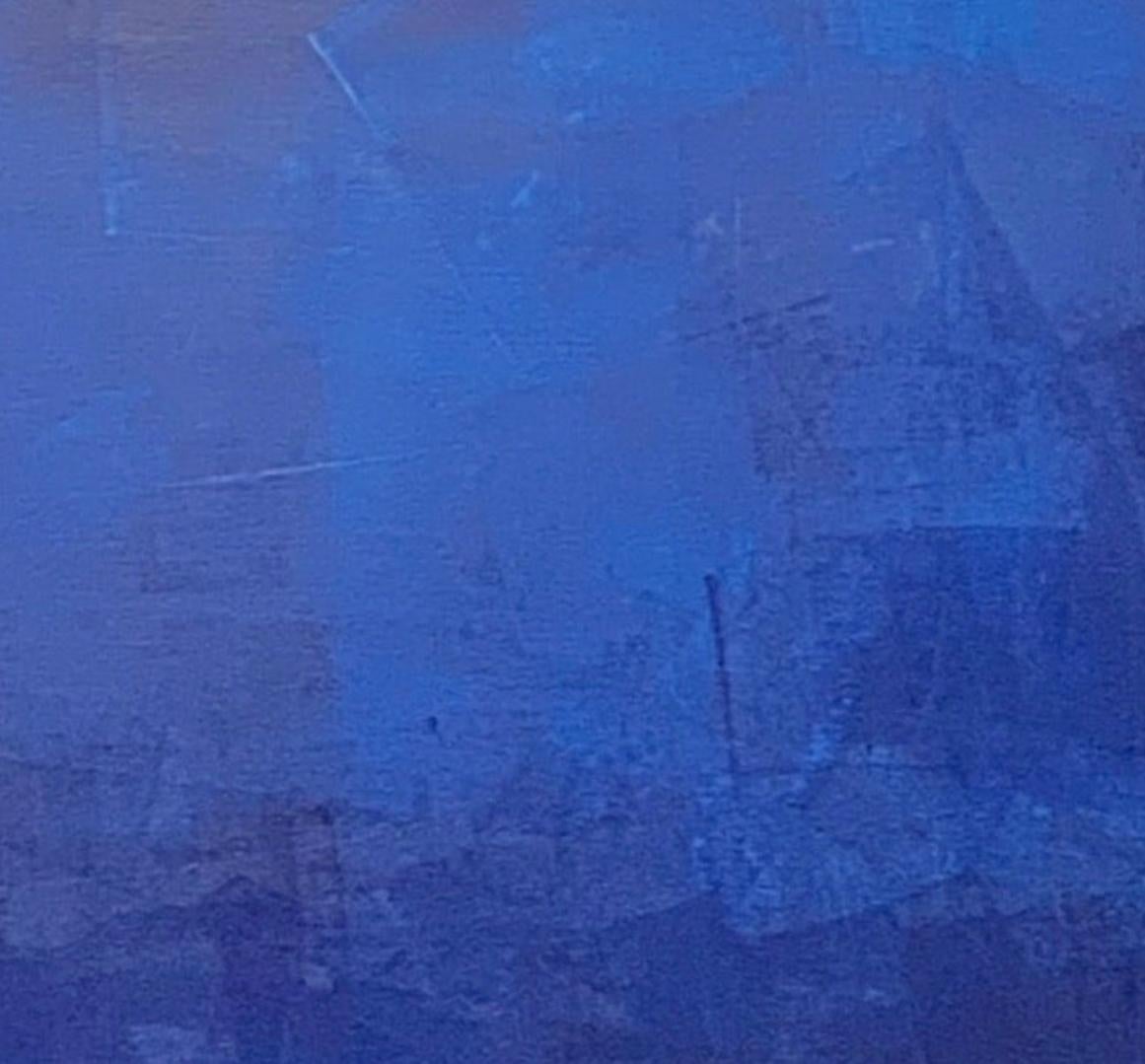 The deep sea, Contemporary ocean, dark blue, ocean essence, Florida art - Abstract Impressionist Painting by Juanita Bellavance 