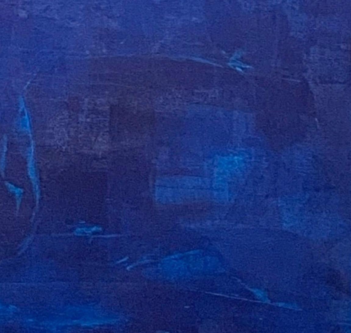The deep sea, Contemporary ocean, dark blue, ocean essence, Florida art - Purple Interior Painting by Juanita Bellavance 