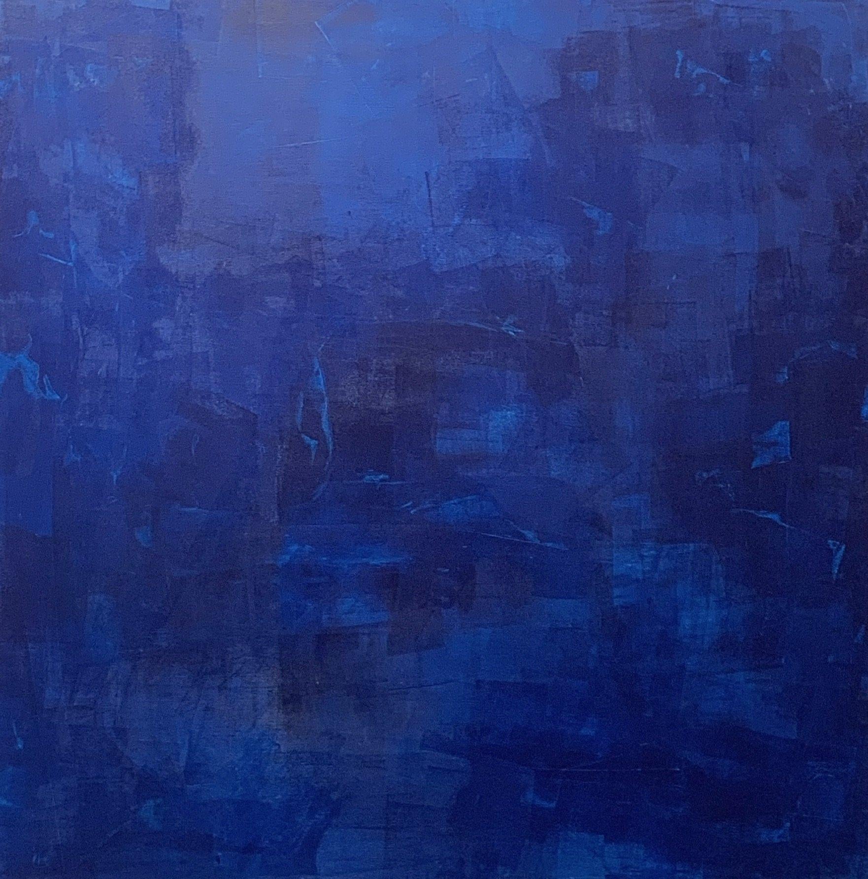 The deep sea, Contemporary ocean, dark blue, ocean essence, Florida art