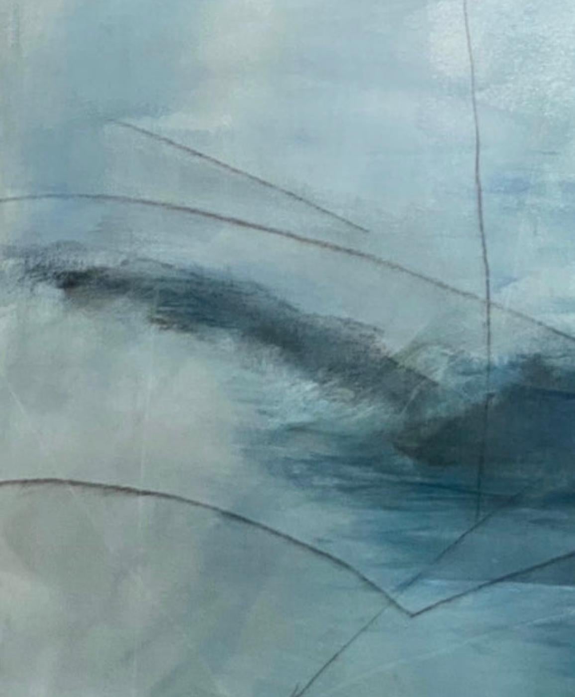 Sense of Spirit, From the Chestatee River Portfolio, zeitgenössisches Wasser, blau – Painting von Juanita Bellavance 