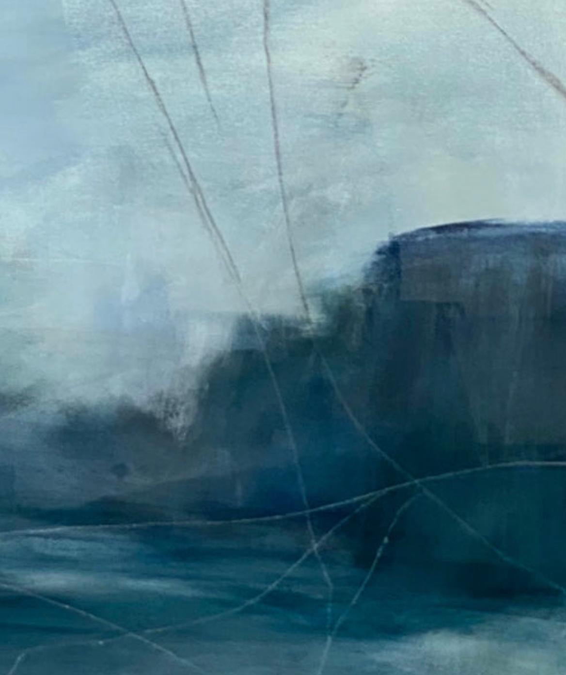 Sense of Spirit, From the Chestatee River Portfolio, zeitgenössisches Wasser, blau (Abstrakter Impressionismus), Painting, von Juanita Bellavance 