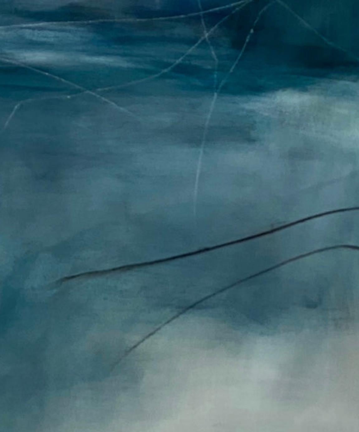 Sense of Spirit, From the Chestatee River Portfolio, zeitgenössisches Wasser, blau (Blau), Abstract Painting, von Juanita Bellavance 