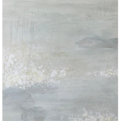The Pond in February 4, lily pond, neutral, soft art
