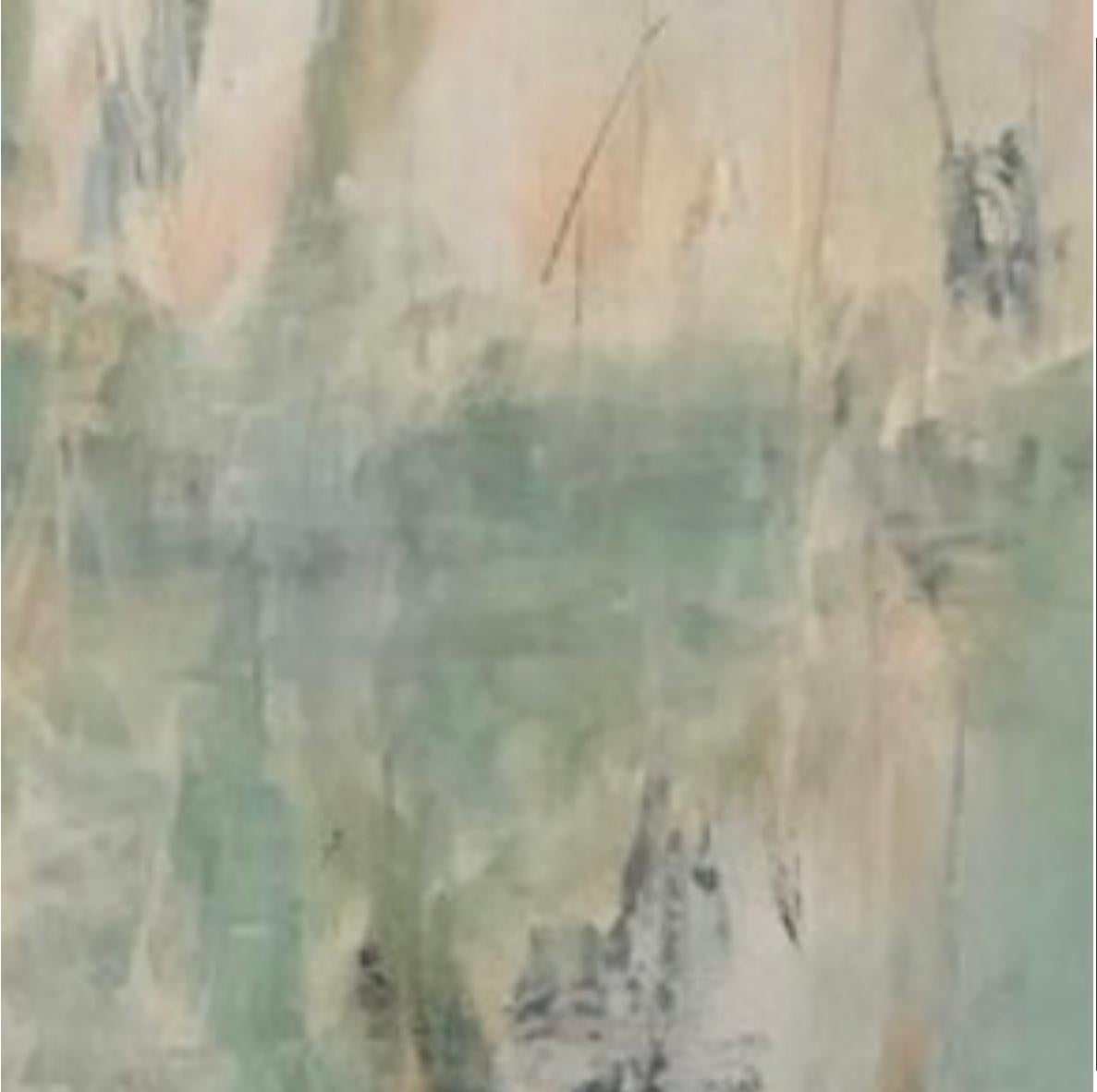 Tropicana 2, paysage contemporain, corail, sarcelle, 2019, acrylique sur toile en vente 5