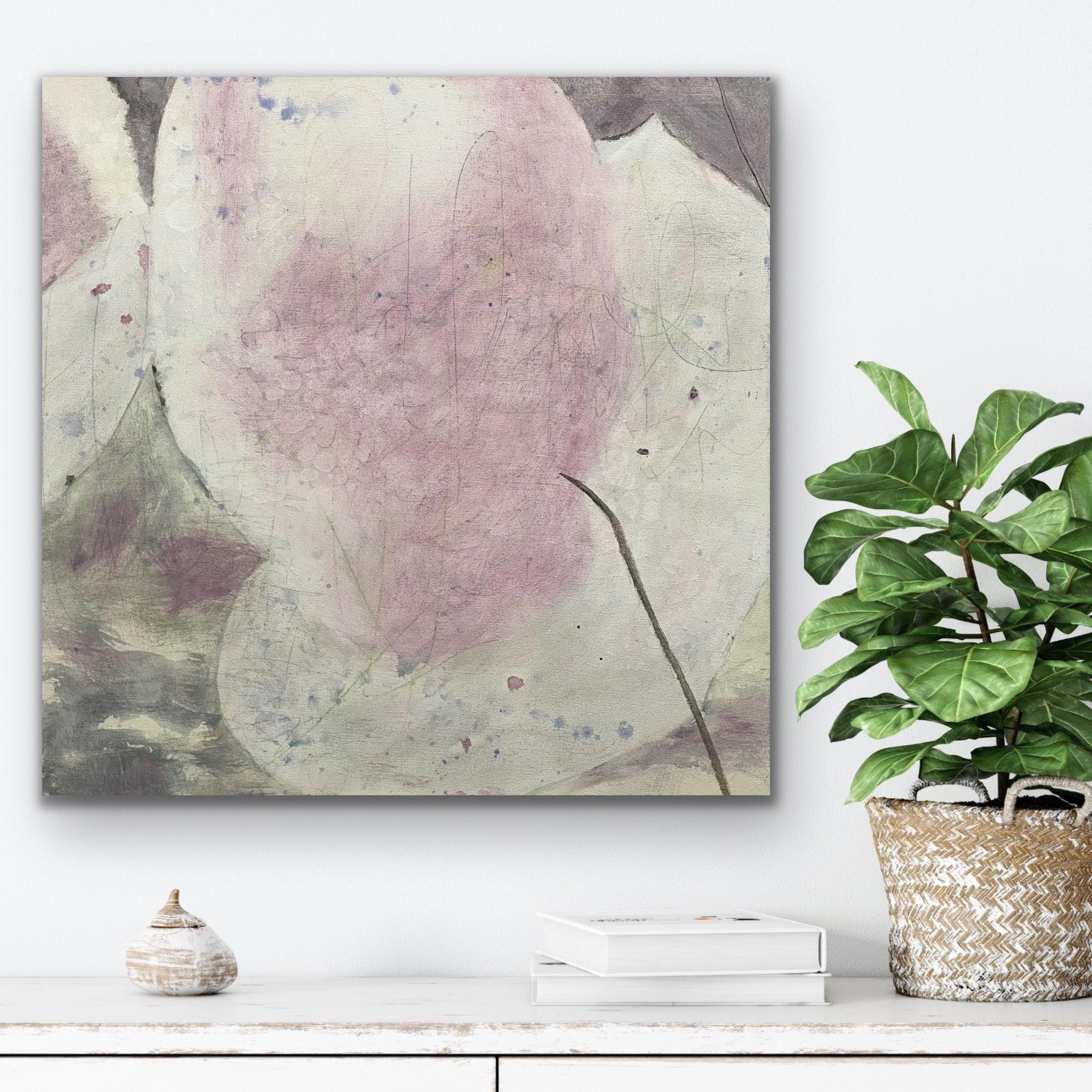 Variation 11, pink, white, nature inspired leaf composition seems floral  For Sale 7