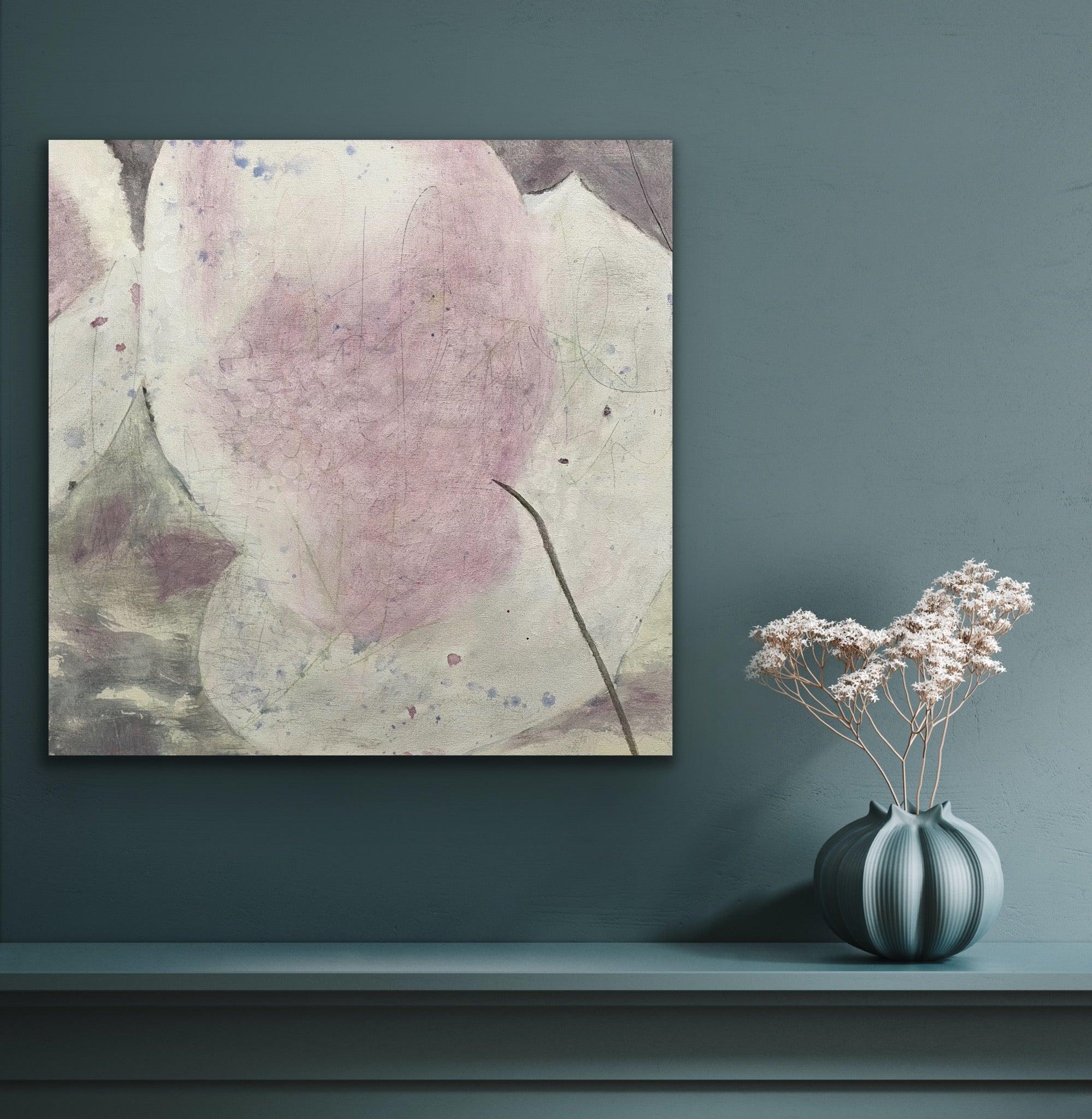 Variation 11, pink, white, nature inspired leaf composition seems floral  For Sale 9