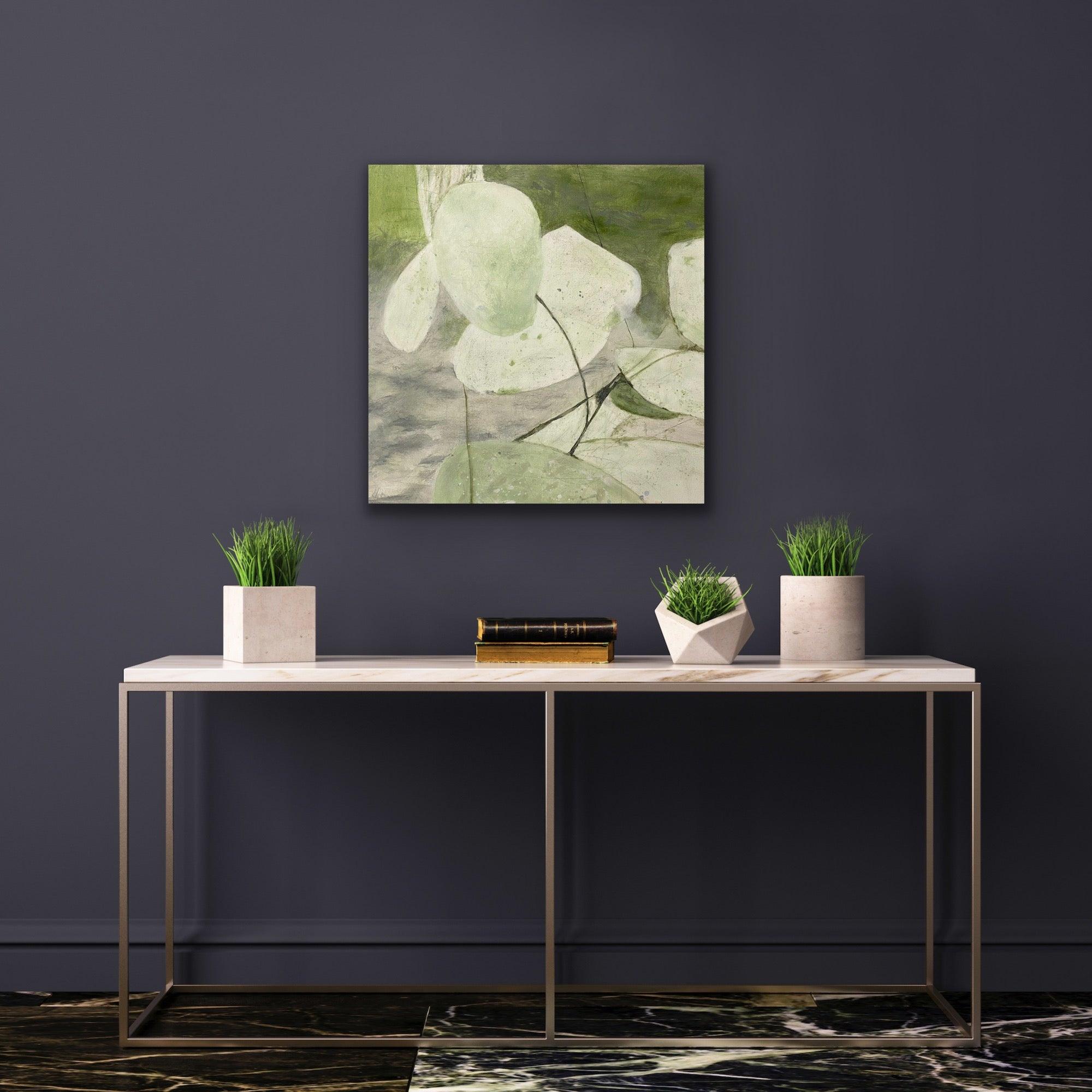 Variazione 12, verde, bianco, composizione botanica moderna in vendita 8