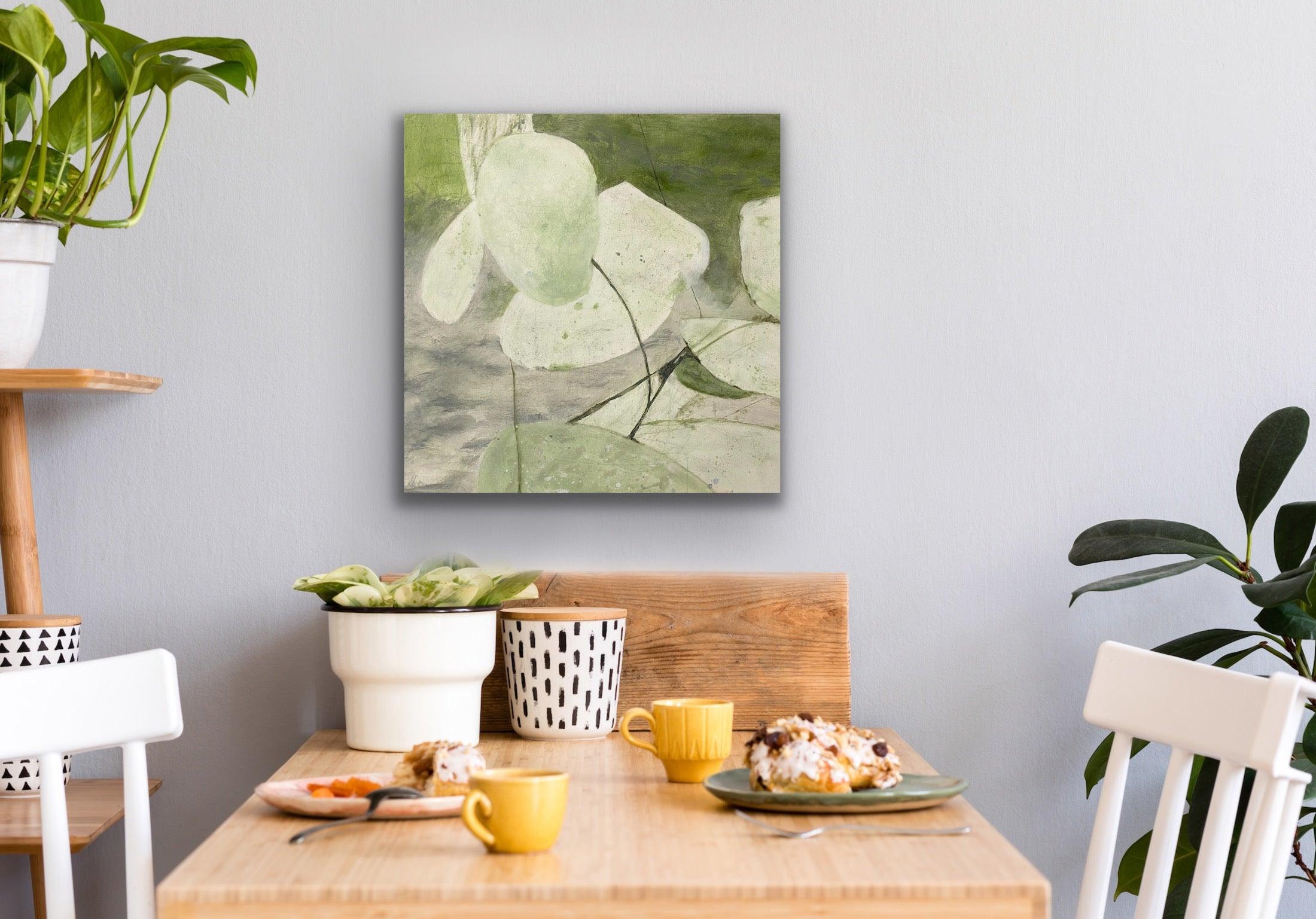 Variazione 12, verde, bianco, composizione botanica moderna in vendita 10