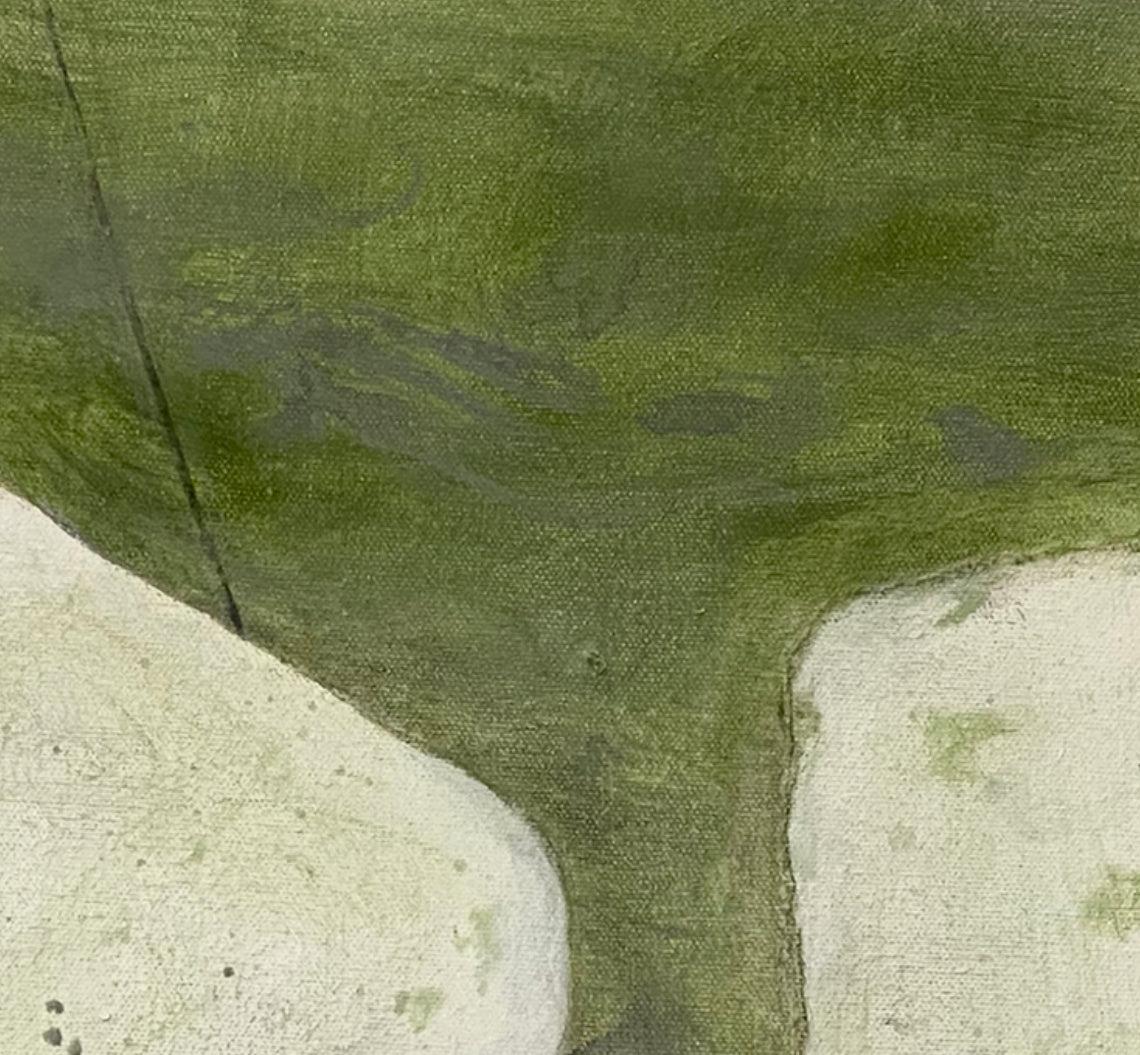 Variazione 12, verde, bianco, composizione botanica moderna in vendita 3