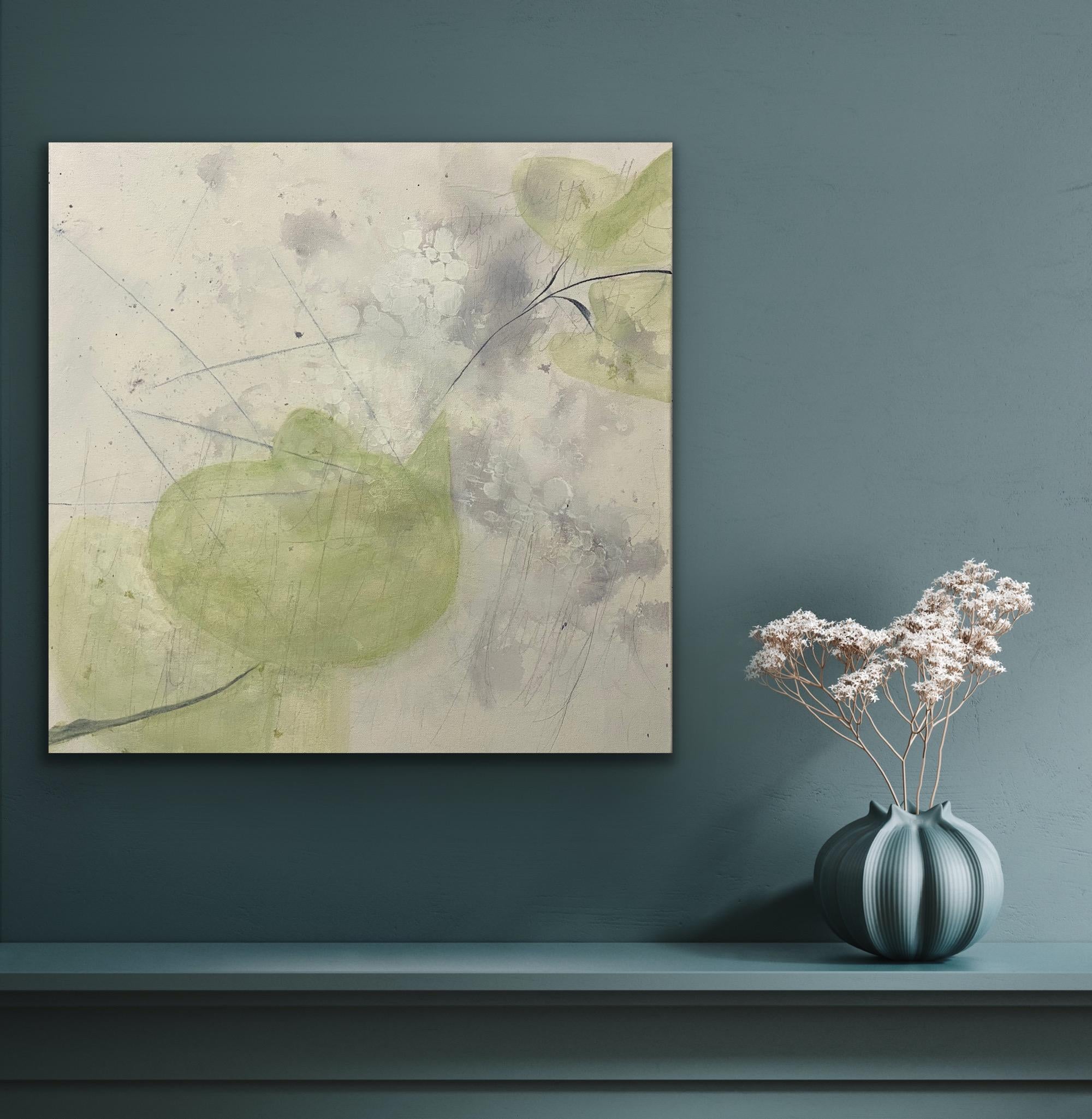 Variazione 15, Greene & Greene, bianco, Arte murale contemporanea, colori freschi di primavera in vendita 12
