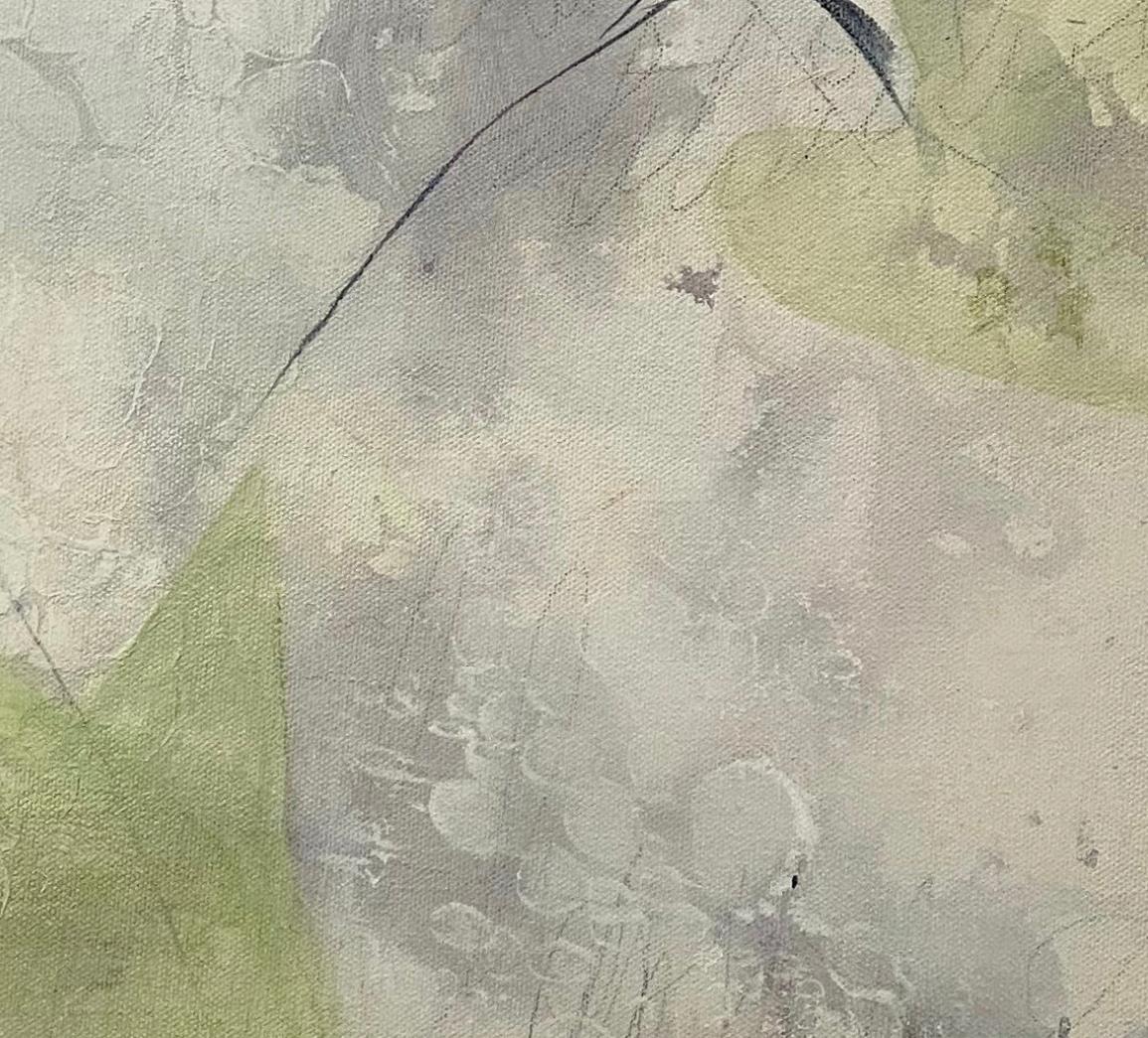 Quadro originale in verde e bianco.  Arte da parete per la stagione primaverile. 