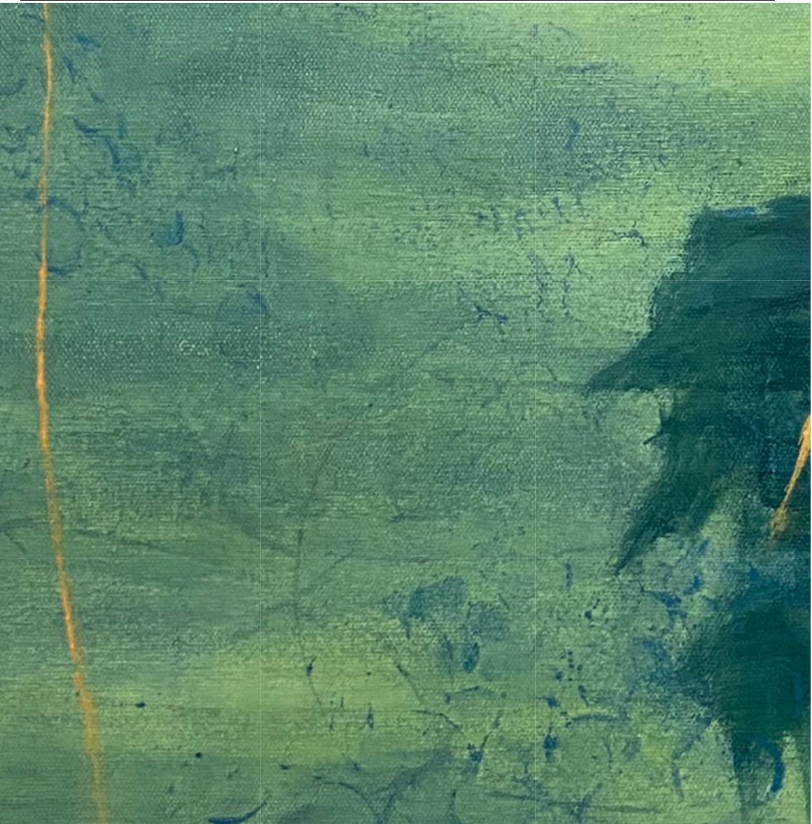 Variation 2, green, contemporary landscape, green field, nature inspired  For Sale 2