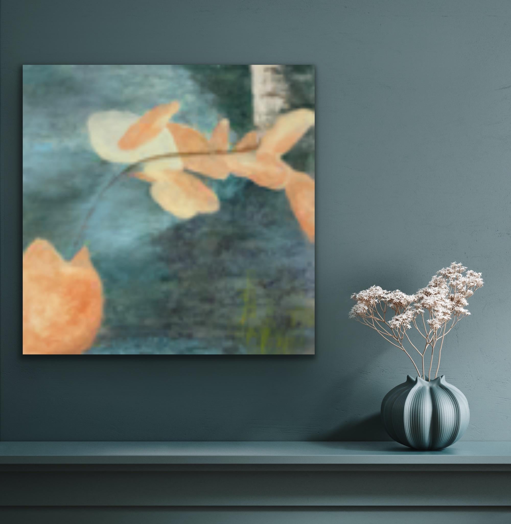 Variation 4, orange, blue, nature inspired, abstract Impressionism, contemporary For Sale 4