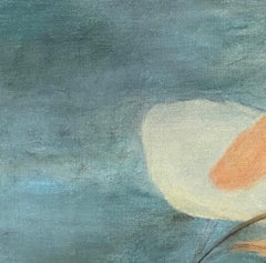 Variación 4, naranja, azul, inspirado en la naturaleza, impresionismo abstracto, contemporáneo