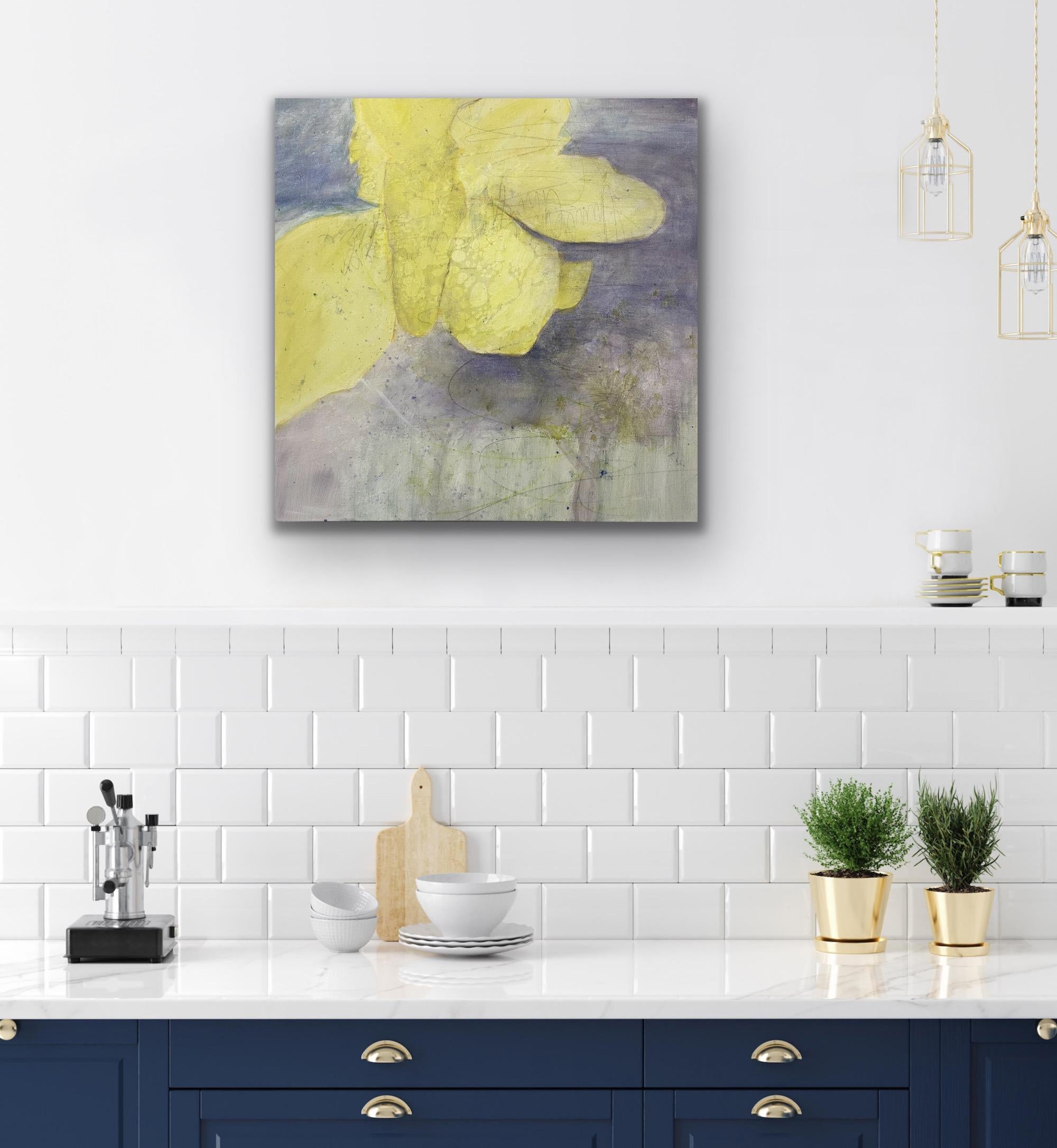 Variación 7, amarillo, bígaro, contemporáneo inspirado en la naturaleza, floralesco en venta 6