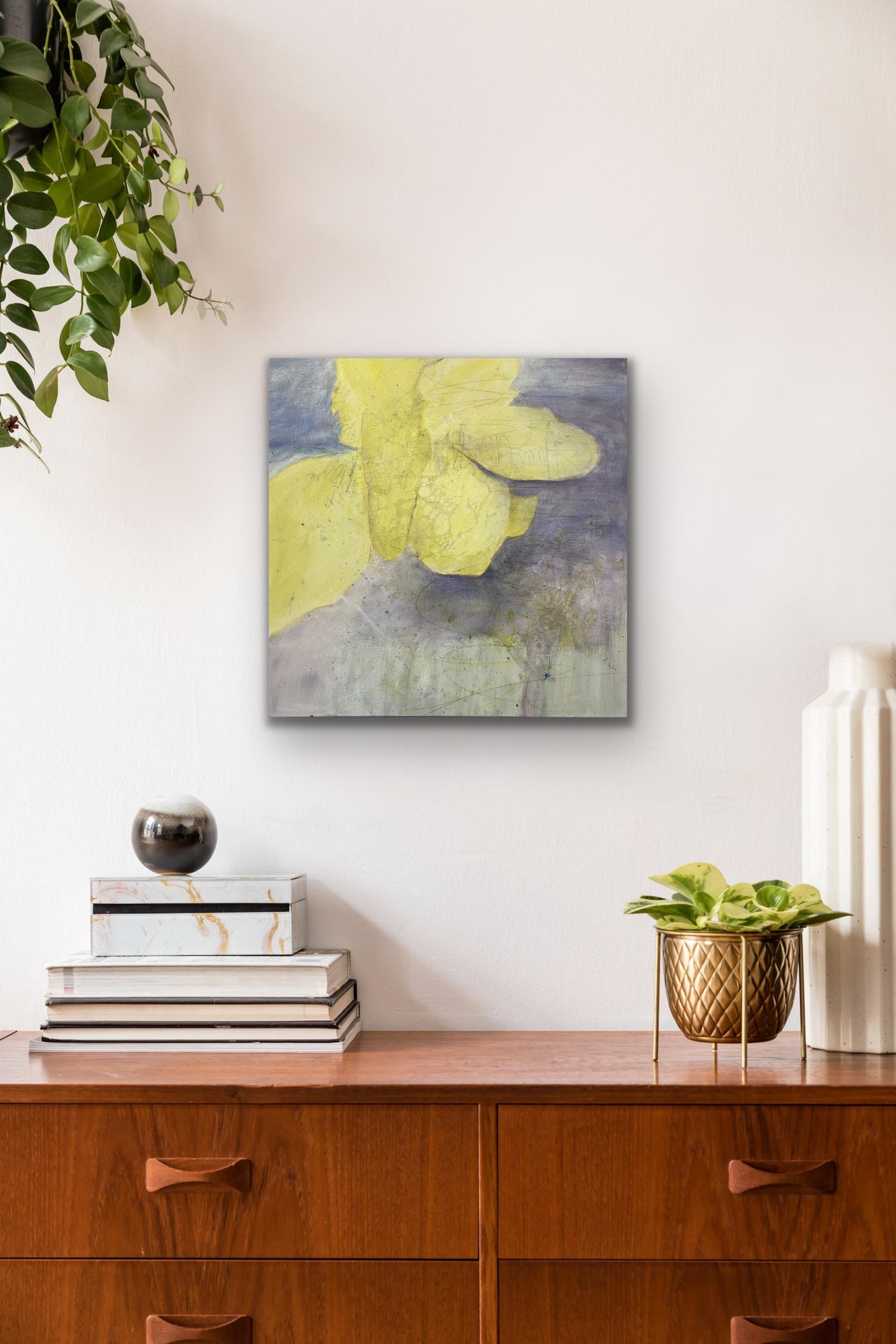 Variación 7, amarillo, bígaro, contemporáneo inspirado en la naturaleza, floralesco en venta 7